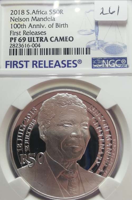 2018 Nelson Mandela R50 1Oz Silver 100th Anniv. of Birth FIRST RELEASE PF69 Ultra Cameo