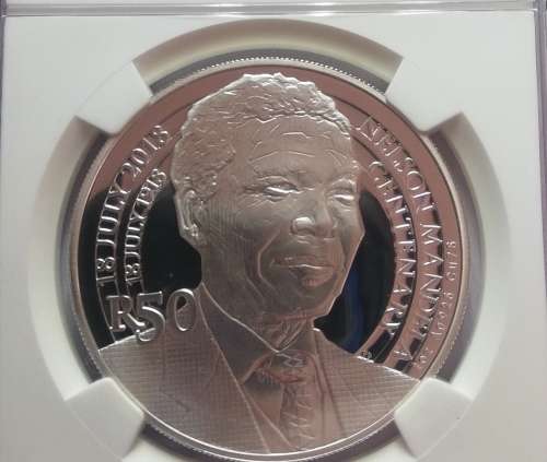 2018 Nelson Mandela R50 1Oz Silver 100th Anniv. of Birth FIRST RELEASE PF69 Ultra Cameo