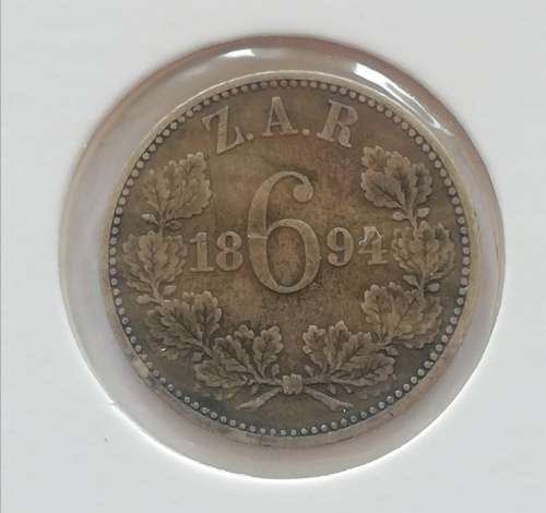 1894 ZAR SIXPENCE