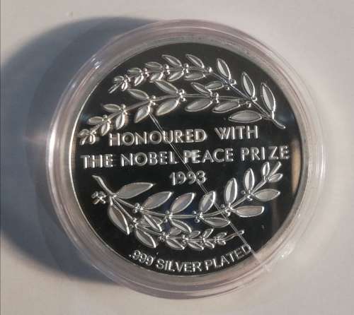 1993 Mandela Honoured with the Nobel Peace Price, Silver Plated