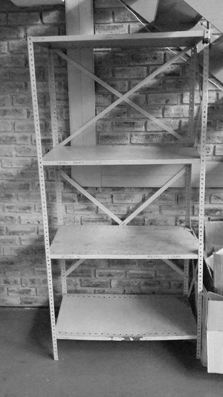 Metal shelves