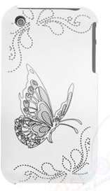 AWESOME SHINY WHITE BUTTERFLY IPHONE HARD COVER