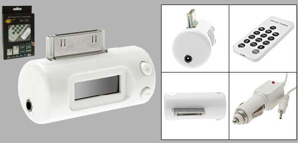 3 IN 1 REMOTE FM TRANSMITTER FOR IPODS AND IPHONE 3G