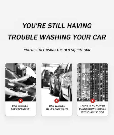 Car Cleaning Gun Wireless Lithium Battery High Pressure Car Washer Electric Pressure Cleaning
