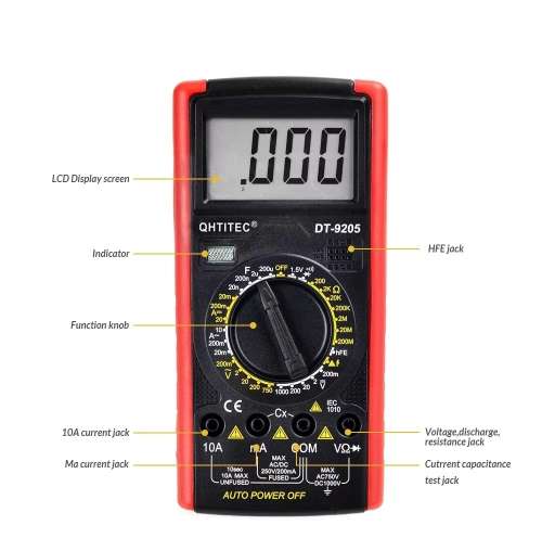 DT9205A Digital Multimeter Electrician Voltage Ammeter