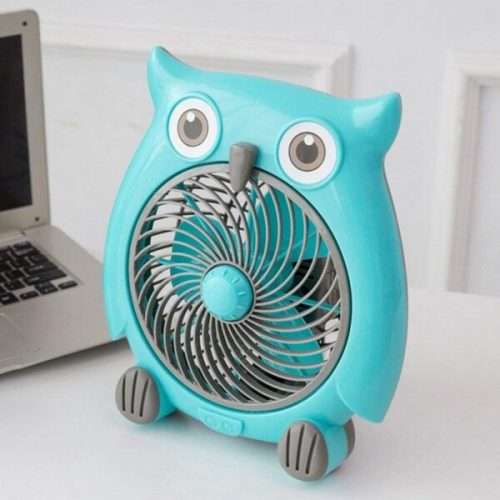 Mini Student Dormitory Cartoon Owl Small Fan, Office Desk Fan