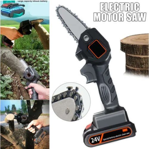 24V Mini Lithium Battery Rechargeable Electric Chainsaw Outdoor Logging Chainsaw