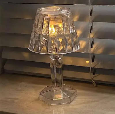 Rechargeable LED Crystal Table Lamp, Acrylic Diamond Night Light, Touch Control
