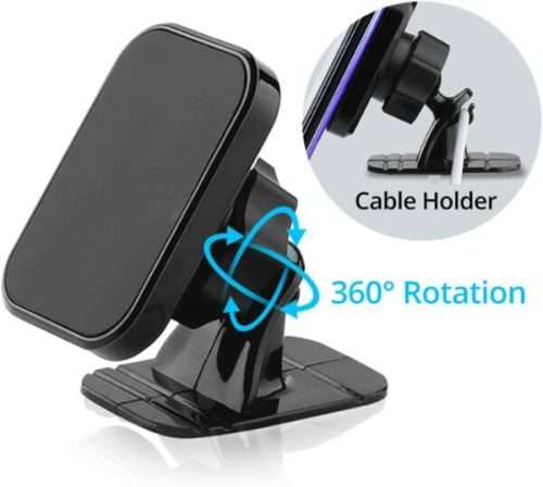 360-Degree Swivel Dashboard Magnetic Phone Holder Without Blocking The Line Of Sight