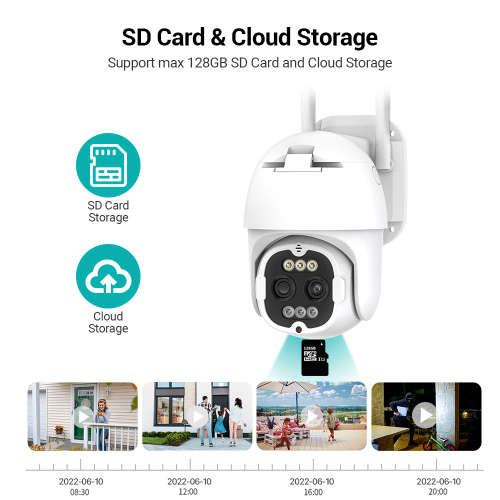Dual Lens Wifi Camera with ICSEE App 8MP 8x Zoom Support IP66 Waterproof