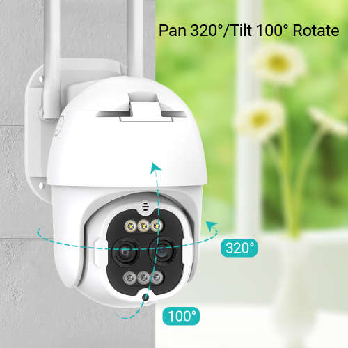 Dual Lens Wifi Camera with ICSEE App 8MP 8x Zoom Support IP66 Waterproof