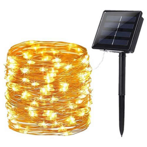 10m Outdoor Solar Led Starry Sky Light Waterproof Copper Wire Fairy Colorful Light Balcony Garden De