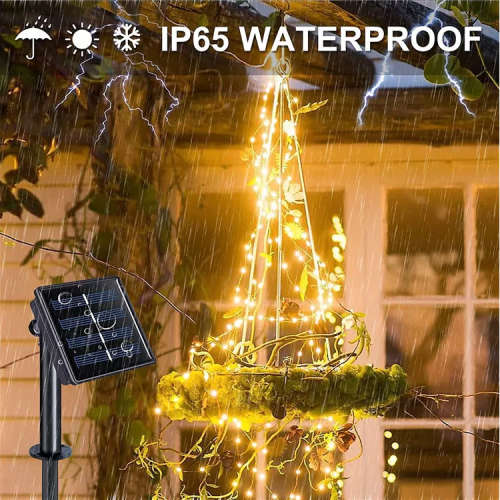 10m Outdoor Solar Led Starry Sky Light Waterproof Copper Wire Fairy Colorful Light Balcony Garden De