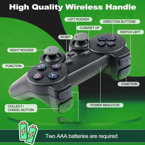 Retro Game Stick Video Game Console Built-in 10,000+ Classic Games, 4K HDMI P1 Mini Retro 2.4GHz Wir