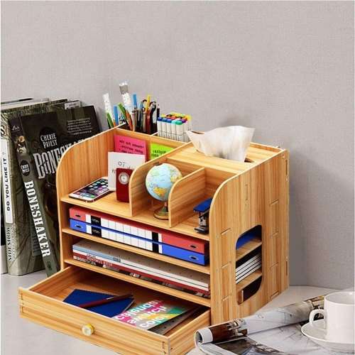 Wooden File Rack DIY File Folder Storage