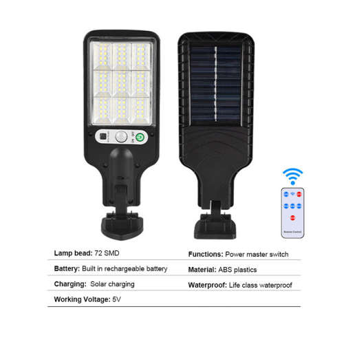 Solar Remote Control Lighting Street Light Outdoor Human Body Sensing Wall Light