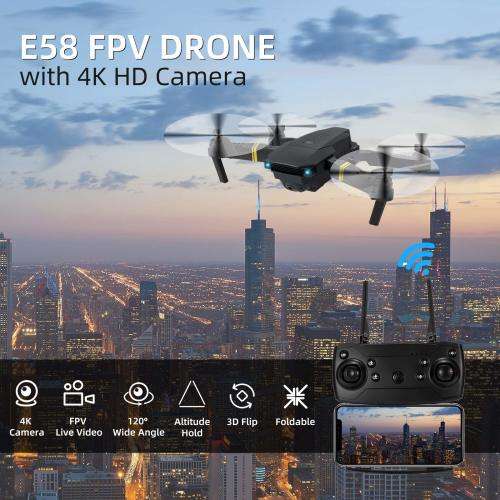 Foldable Mini Drone, Wifi Camera, Live Video Drone with Altitude Hold Function