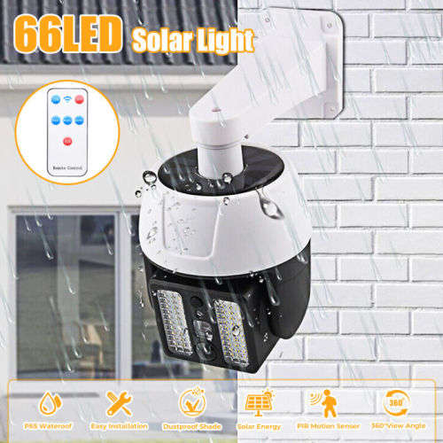 66LEDSolar Powered Dummy Fake Security Camera LED Light Outdoor Surveillance CCTV Cam