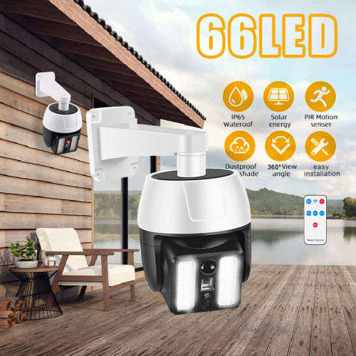 66LEDSolar Powered Dummy Fake Security Camera LED Light Outdoor Surveillance CCTV Cam