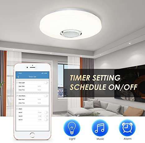 36W RGB LED Waterproof Ceiling Light with Bluetooth Speaker