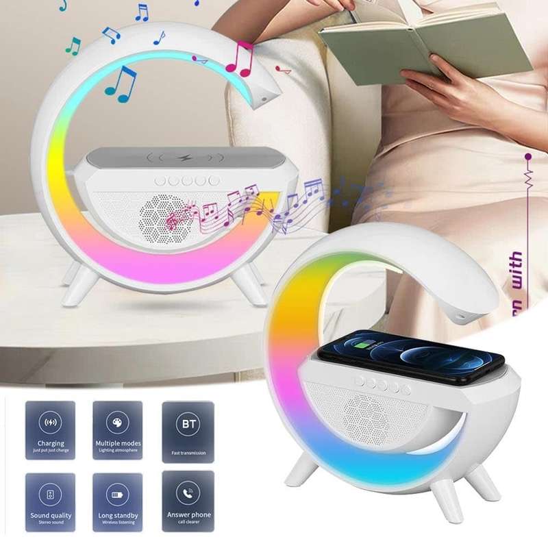 AE-8 RGB Desk Lamp Bluetooth Speaker Wireless Charger