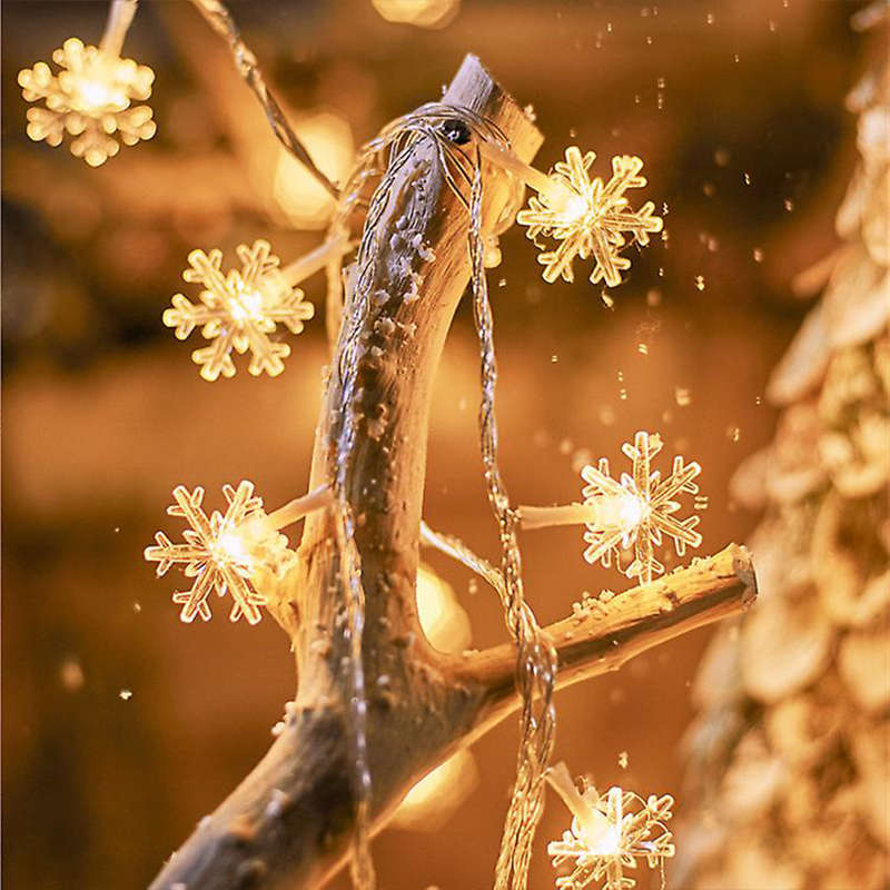 5M Snowflake Warm White String Lights Extended