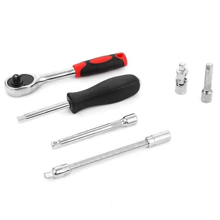 46 Pack 1/4 Inch Auto Parts Tools Auto Repair Tool Set Ratchet Wrench Combo Tool Kit