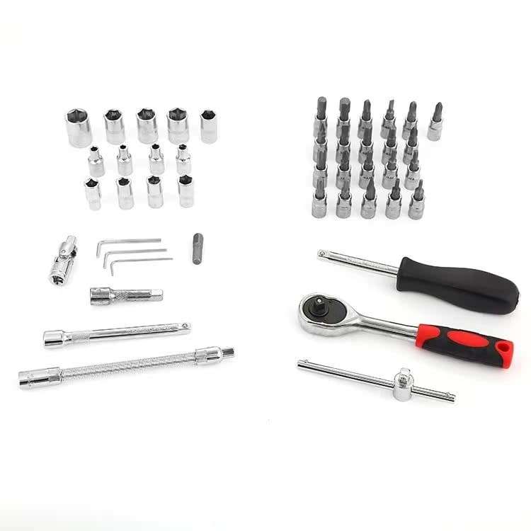46 Pack 1/4 Inch Auto Parts Tools Auto Repair Tool Set Ratchet Wrench Combo Tool Kit