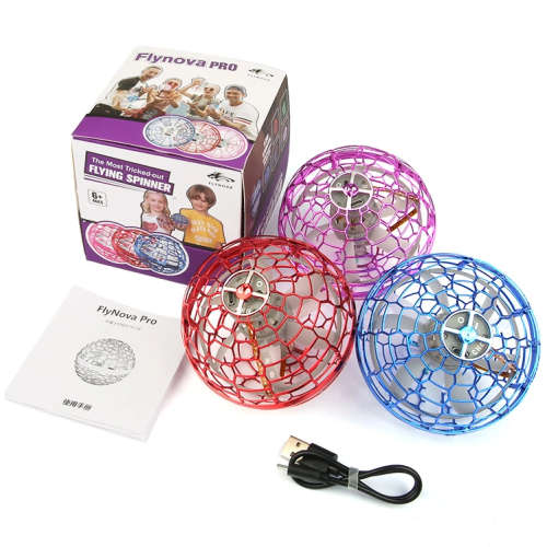 FLYNOVA PRO Flying Ball Toy, RGB Light Flying Toy, Flying Spinner with 360° Flying Hovering UFO Ball