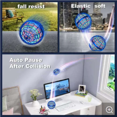 FLYNOVA PRO Flying Ball Toy, RGB Light Flying Toy, Flying Spinner with 360° Flying Hovering UFO Ball