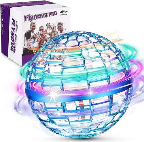 FLYNOVA PRO Flying Ball Toy, RGB Light Flying Toy, Flying Spinner with 360° Flying Hovering UFO Ball