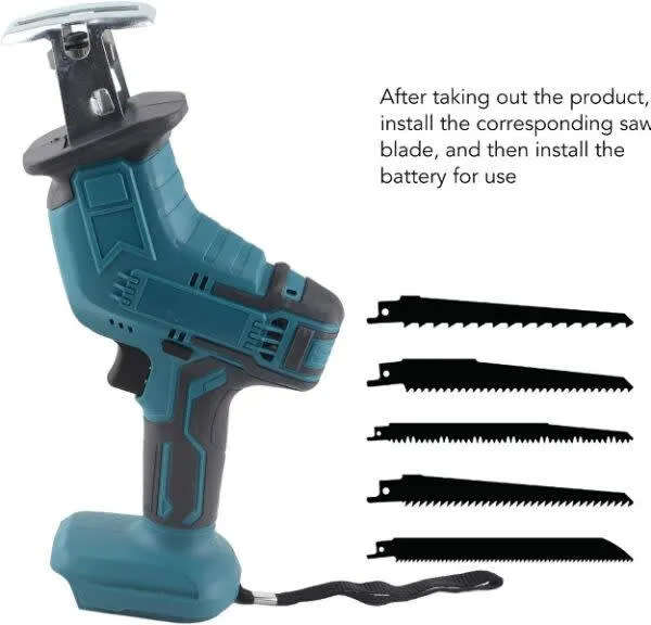 Rechargeable And Portable Cordless Reciprocating Saw With 2 Lithium Batteries