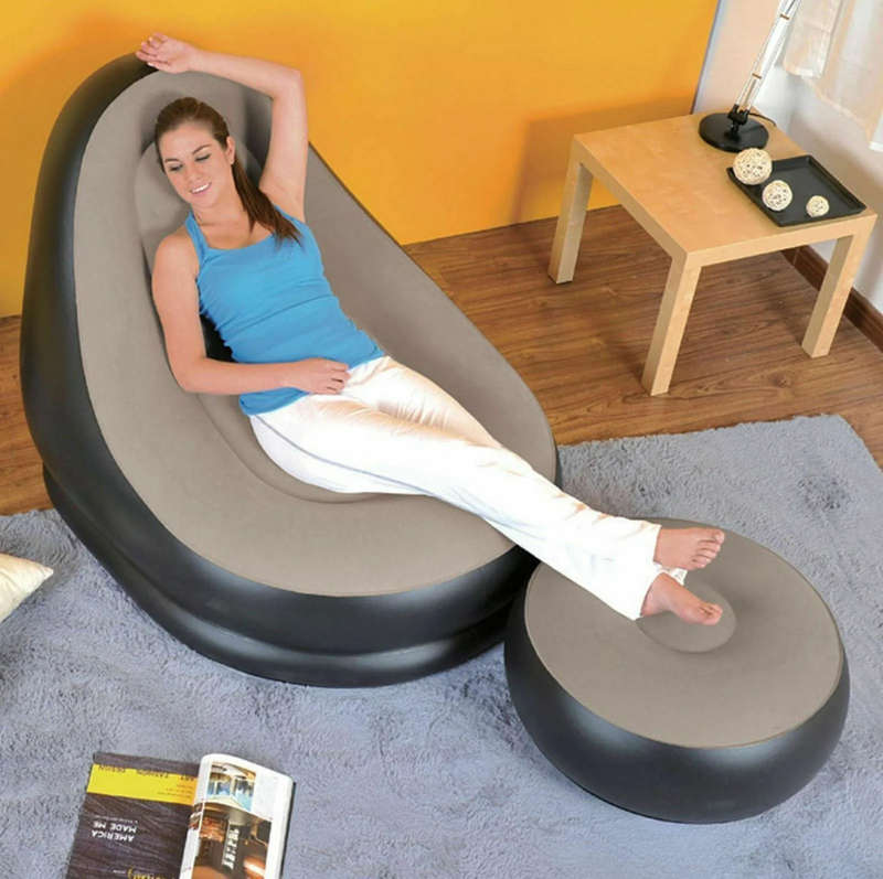 Portable Comfortable Inflatable Sofa Furniture Recliner Sofa with Footstool