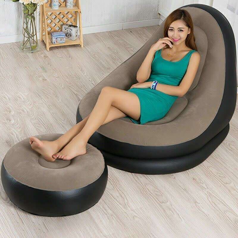 Portable Comfortable Inflatable Sofa Furniture Recliner Sofa with Footstool