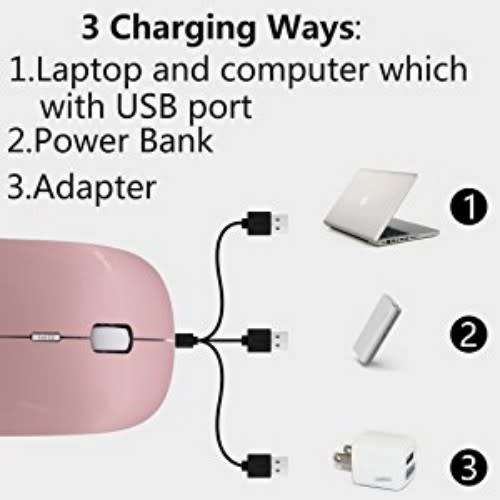 USB Rechargeable 2.4Ghz Wireless Bluetooth Ultra-Thin Mouse