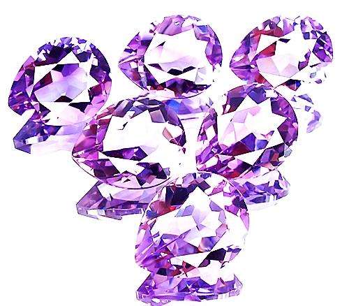 HPJ REF. POINT: WORLD RARE 14.43 CT SUITE OF 6 MEXICAN RARE AAA VIOLET PINK AMETHYSTS R34,000.00