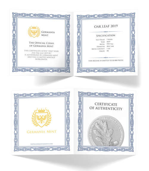 1 oz Germania Silver BU Oak Leaf - 2019