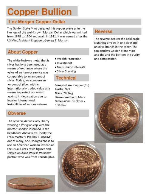 Morgan Dollar - 1oz Copper - Encapsulated