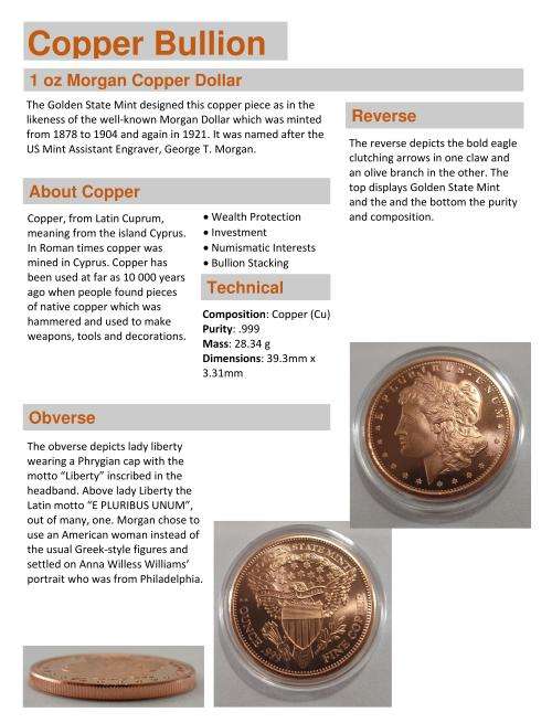 Morgan Dollar - 1oz Copper - Encapsulated