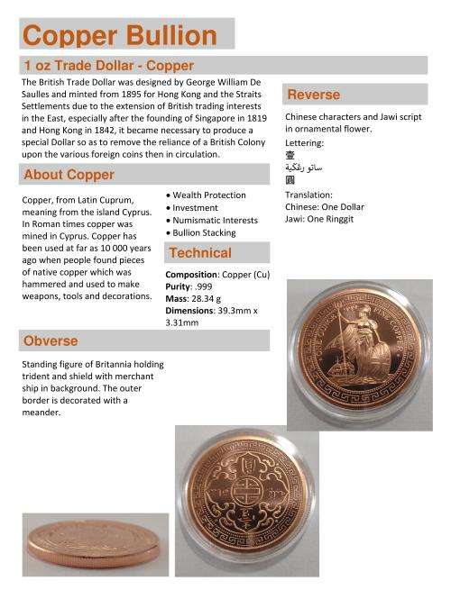British Trade Dollar - 1oz Copper - Encapsulated