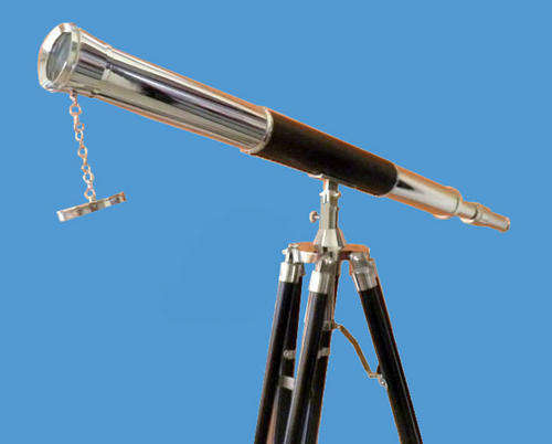 MASSIVE 39" ZERO MAINTENANCE SILVERED BRASS NAUTICAL  HARBORMASTER TELESCOPE