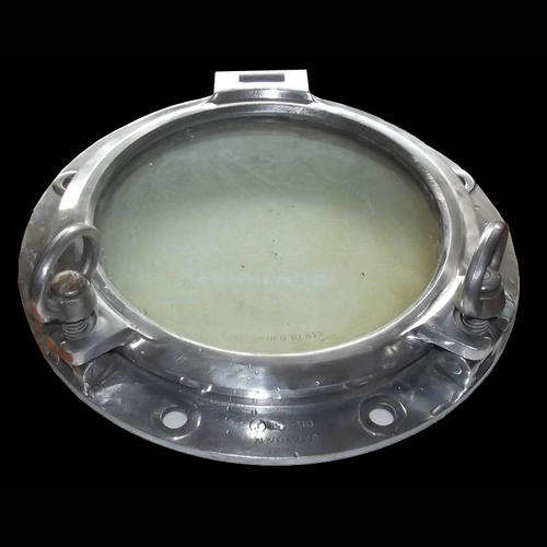 MASSIVE 18" HEAVY SOLID METAL ORIGINAL 6 KILO USABLE PORTHOLE WINDOW. POLISHED!