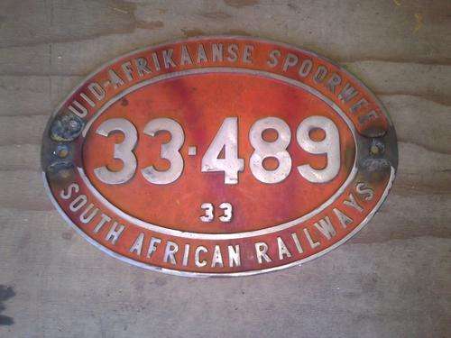 Original SAR Class 33-489 Numberplate (Aluminium)