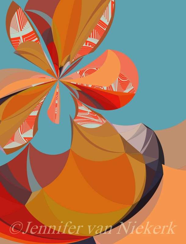 Unusual Botanical in Orange Geometry  [d]