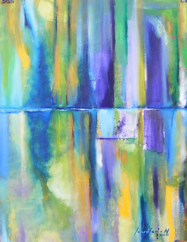 Green Pepper Abstract Landscape - Original Oil Painting - by Jennifer van Niekerk