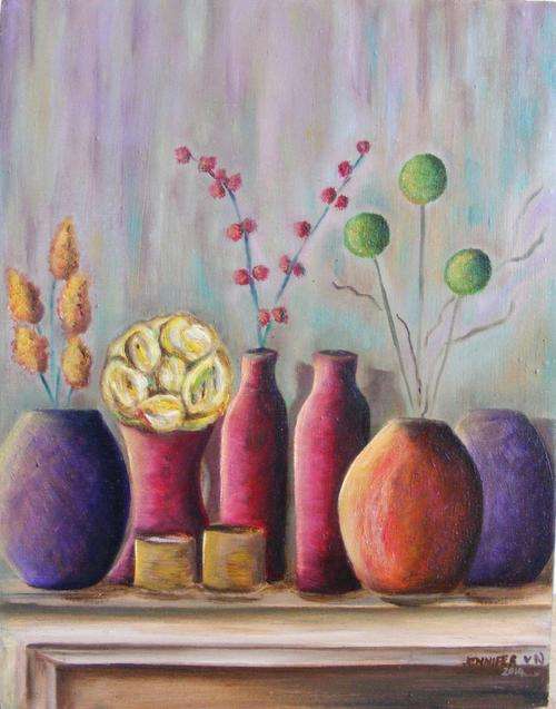 A delight of bottles - Original Oil Painting - Jennifer van Niekerk