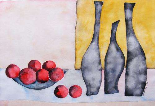 Fruit and water II - Original Watercolour - Jennifer van Niekerk