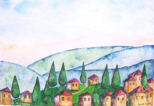 Somewhere in Italy - Original Watercolour - Jennifer van Niekerk