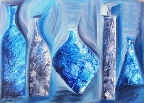 Contemporary Bottles - Original Oil Painting - Jennifer van Niekerk