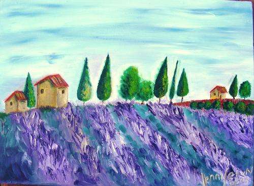 Lavender Fields - Original Oil Painting - Jennifer van Niekerk